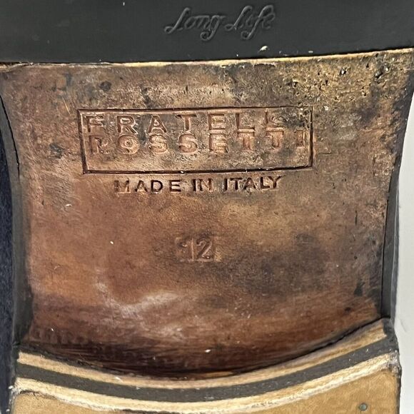 Fratelli Rossetti Brera Men Size 12 Shoes Navy Blue Suede Slip-On Tassel Loafers - Picture 8 of 11